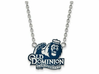 LogoArt Sterling Silver Old Dominion University Large Enamel Pendant Necklace