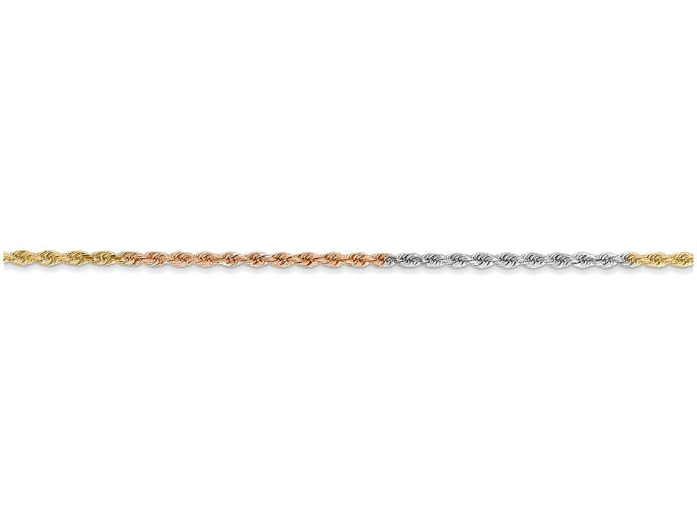 FJC Finejewelers 18 Inch 14 kt Tri Color Gold 1.5mm bright-cut Rope Chain Necklace