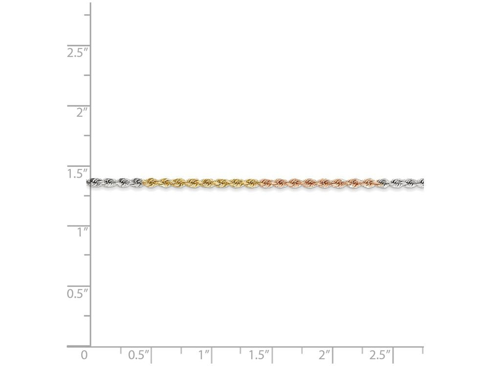 FJC Finejewelers 24 Inch 14 kt Tri Color Gold 1.8mm bright-cut Rope Chain Necklace