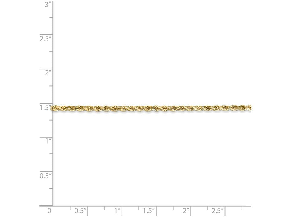 FJC Finejewelers 7 Inch 14k Yellow Gold 2mm bright-cut Rope With Lobster Clasp Chain Bracelet