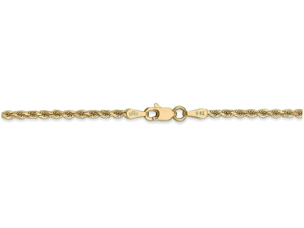 FJC Finejewelers 7 Inch 14k Yellow Gold 2mm bright-cut Rope With Lobster Clasp Chain Bracelet