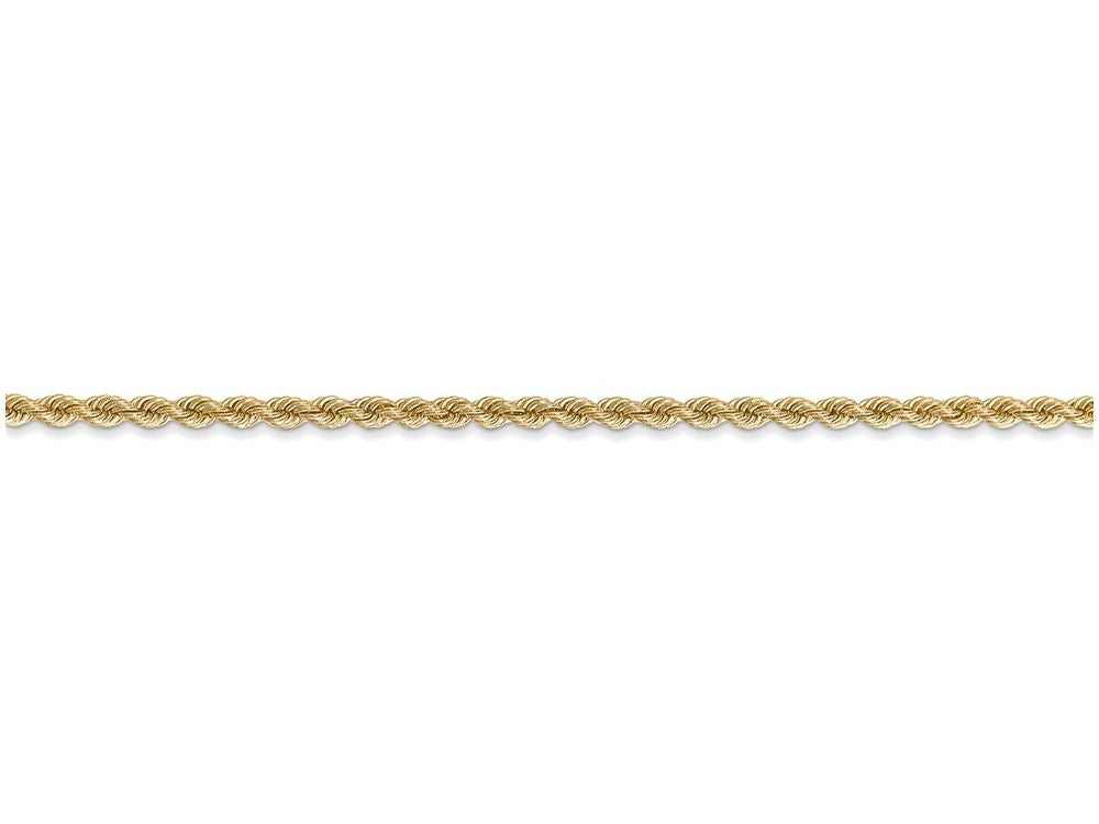 FJC Finejewelers 9 Inch 14k Yellow Gold 2.25mm Handmade Regular Rope Chain Ankle Bracelet (Smaller Ankles)