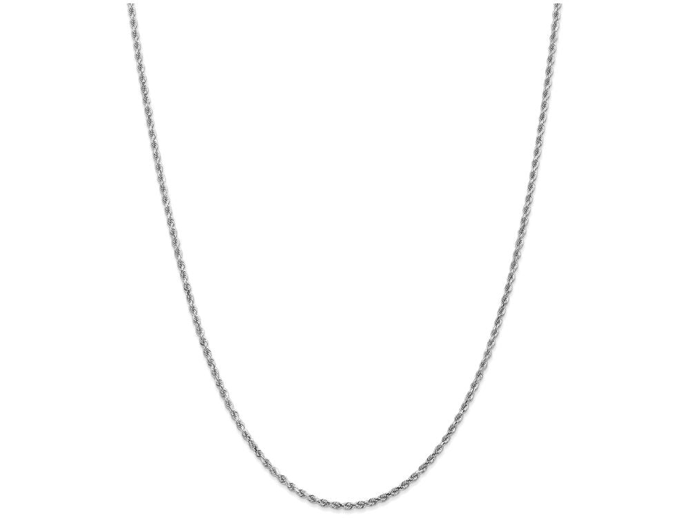FJC Finejewelers 6 Inch 14k White Gold 2mm bright-cut Rope Chain Bracelet