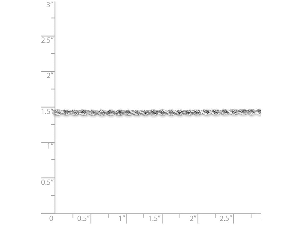 FJC Finejewelers 7 Inch 14k White Gold 2mm bright-cut Rope Chain Bracelet