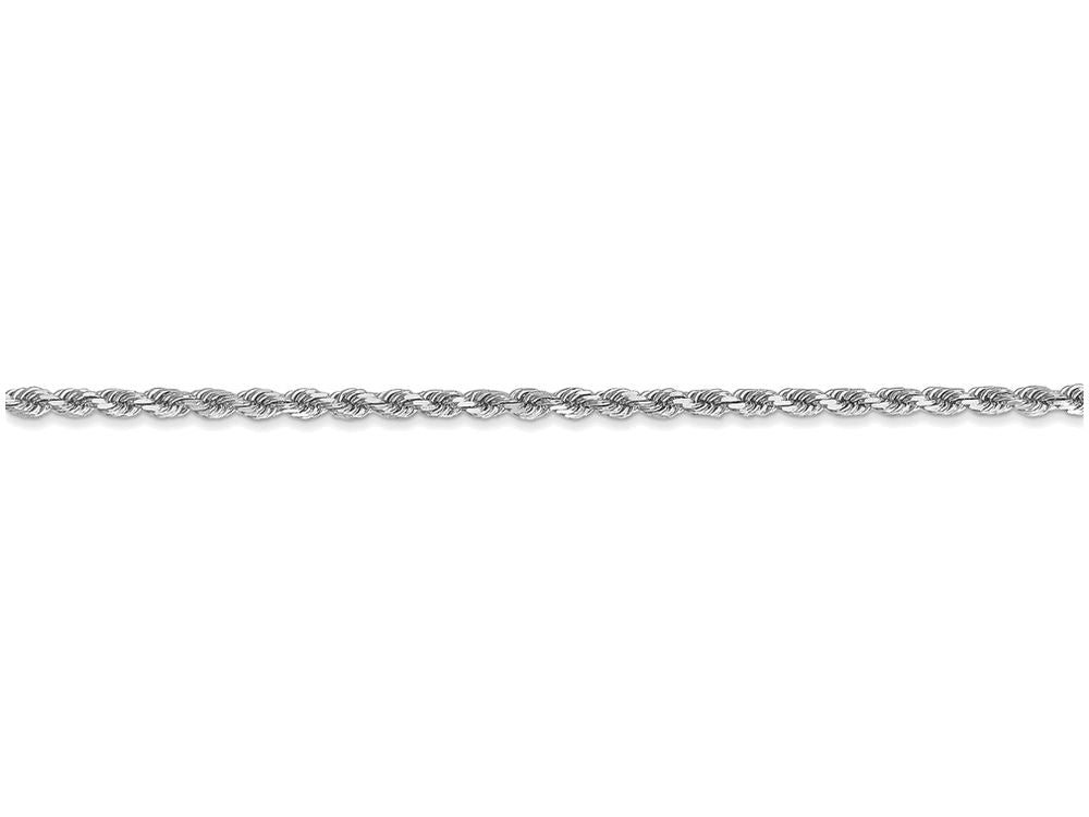 FJC Finejewelers 9 Inch 14k White Gold 2mm bright-cut Rope Chain Ankle Bracelet (Smaller Ankles)