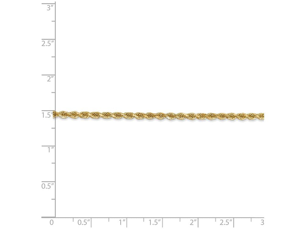 FJC Finejewelers 8 Inch 14k Yellow Gold 2.25mm bright-cut Rope With Lobster Clasp Chain Bracelet