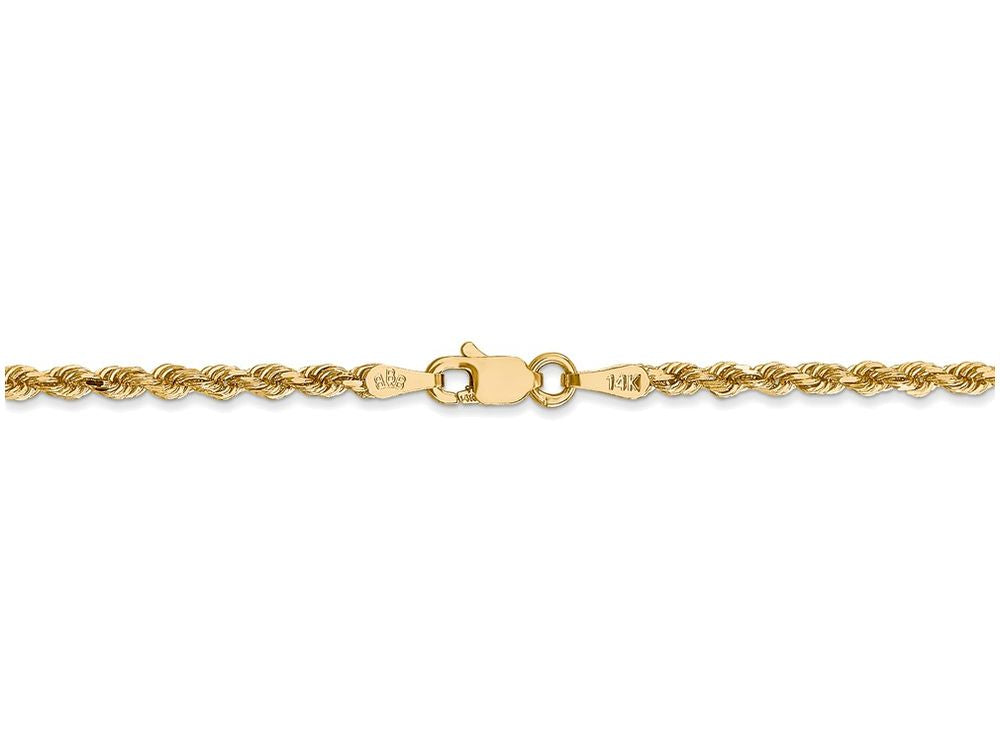 FJC Finejewelers 8 Inch 14k Yellow Gold 2.25mm bright-cut Rope With Lobster Clasp Chain Bracelet
