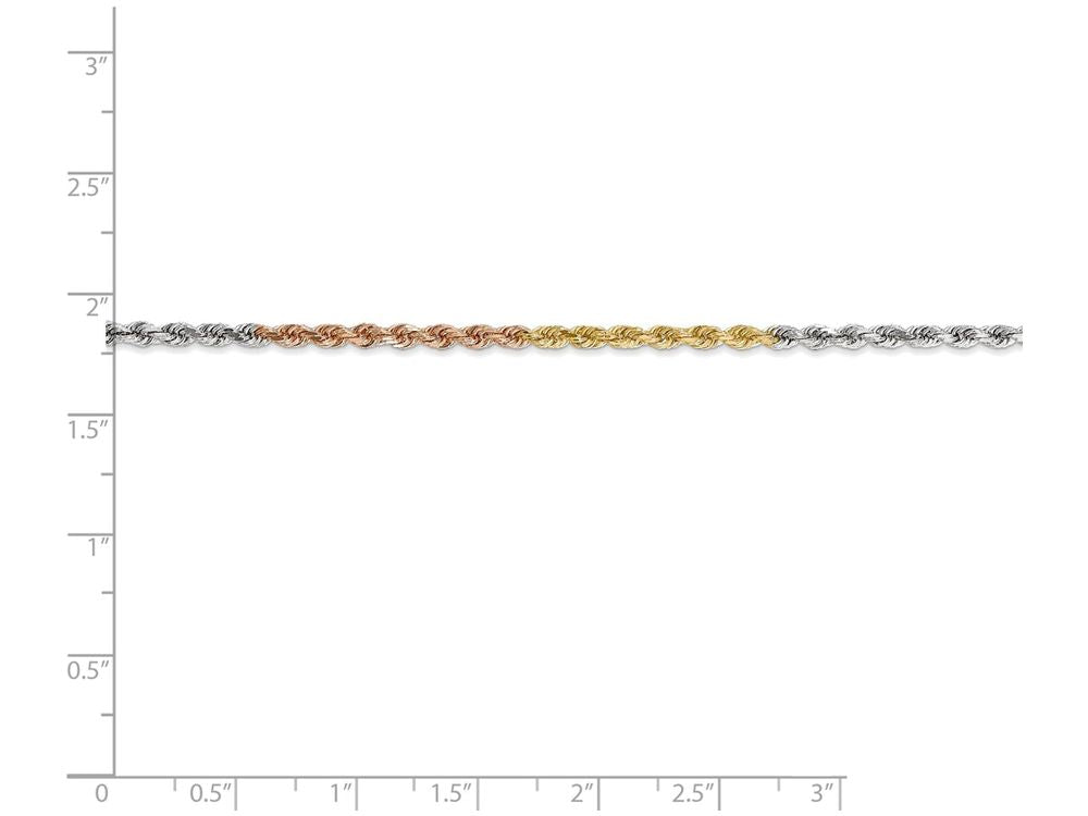 FJC Finejewelers 18 Inch 14 kt Tri Color Gold 2.5mm bright-cut Rope Chain Necklace
