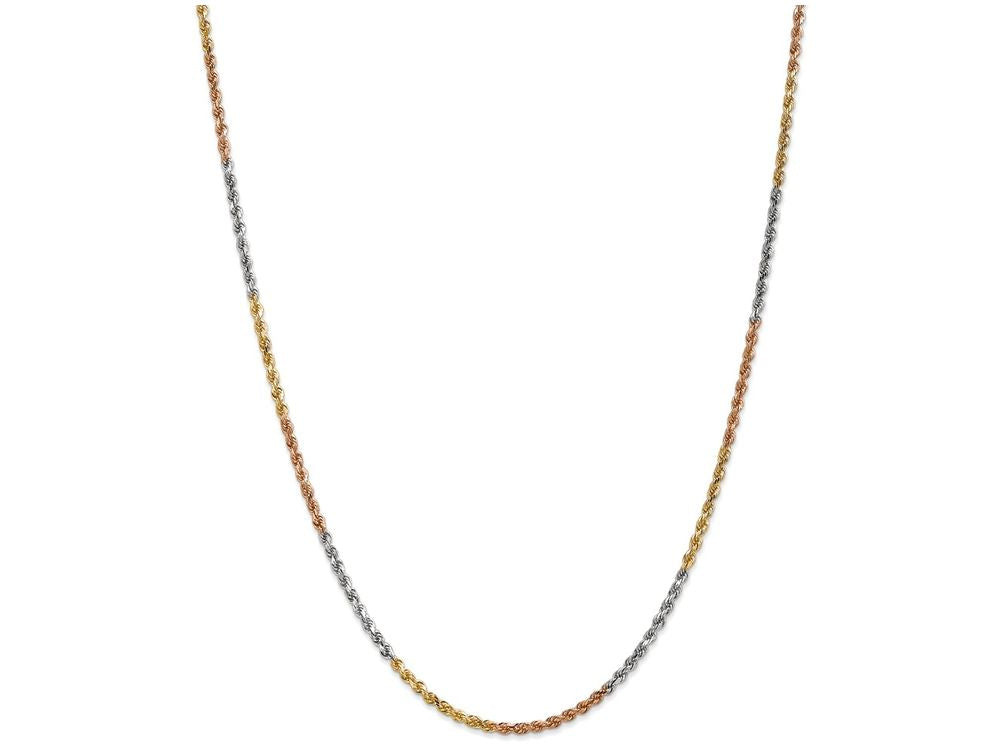 FJC Finejewelers 7 Inch 14 kt Tri Color Gold 2.5mm bright-cut Rope Chain Bracelet
