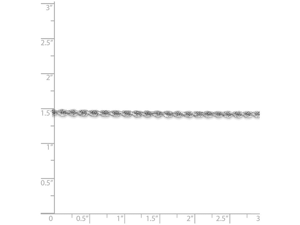 FJC Finejewelers 8 Inch 14k White Gold 2.5mm bright-cut Rope Chain Bracelet