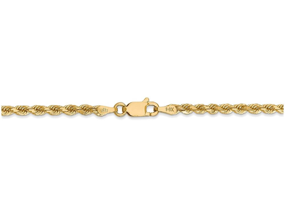 FJC Finejewelers 9 Inch 14k Yellow Gold 2.75mm bright-cut Rope With Lobster Clasp Chain Ankle Bracelet (Smaller Ankles)