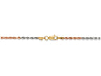 FJC Finejewelers 24 Inch 14 kt Tri Color Gold 2.9mm bright-cut Rope Chain Necklace