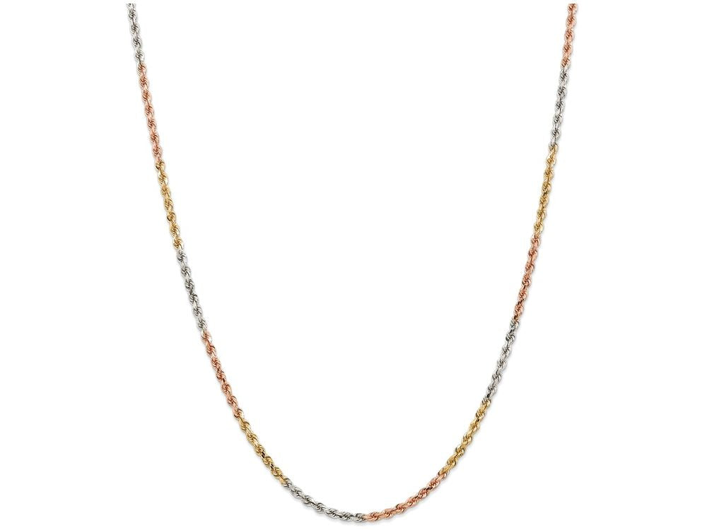 FJC Finejewelers 7 Inch 14 kt Tri Color Gold 2.9mm bright-cut Rope Chain Bracelet