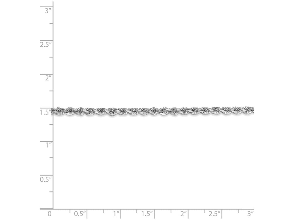 FJC Finejewelers 8 Inch 14k White Gold 2.9mm bright-cut Rope Chain Bracelet