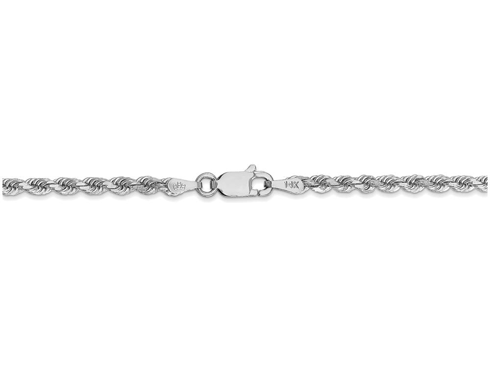 FJC Finejewelers 8 Inch 14k White Gold 2.9mm bright-cut Rope Chain Bracelet