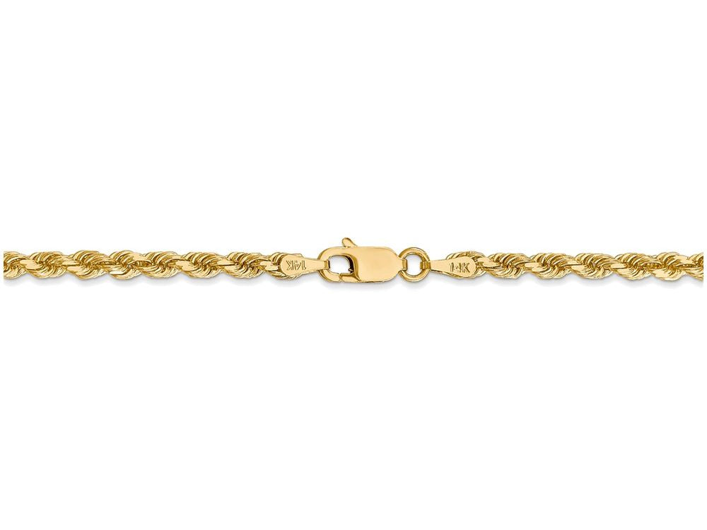 FJC Finejewelers 8 Inch 14k Yellow Gold 3.20mm bright-cut Rope With Lobster Clasp Chain Bracelet
