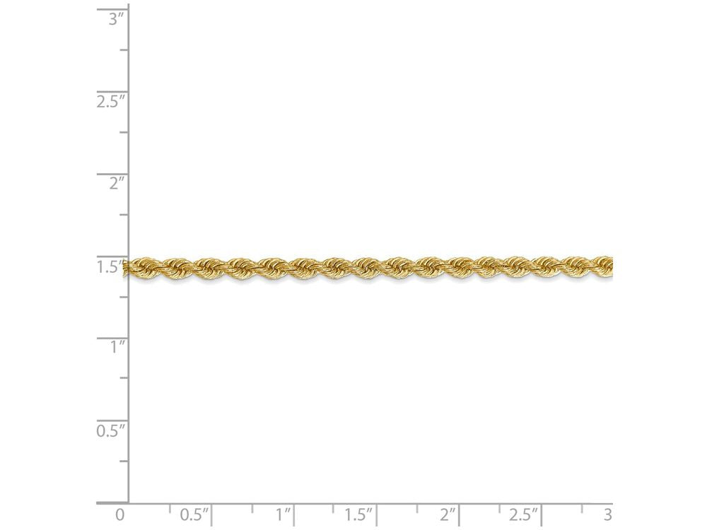 FJC Finejewelers 18 Inch 14k Yellow Gold 3mm Handmade Regular Rope Chain Necklace
