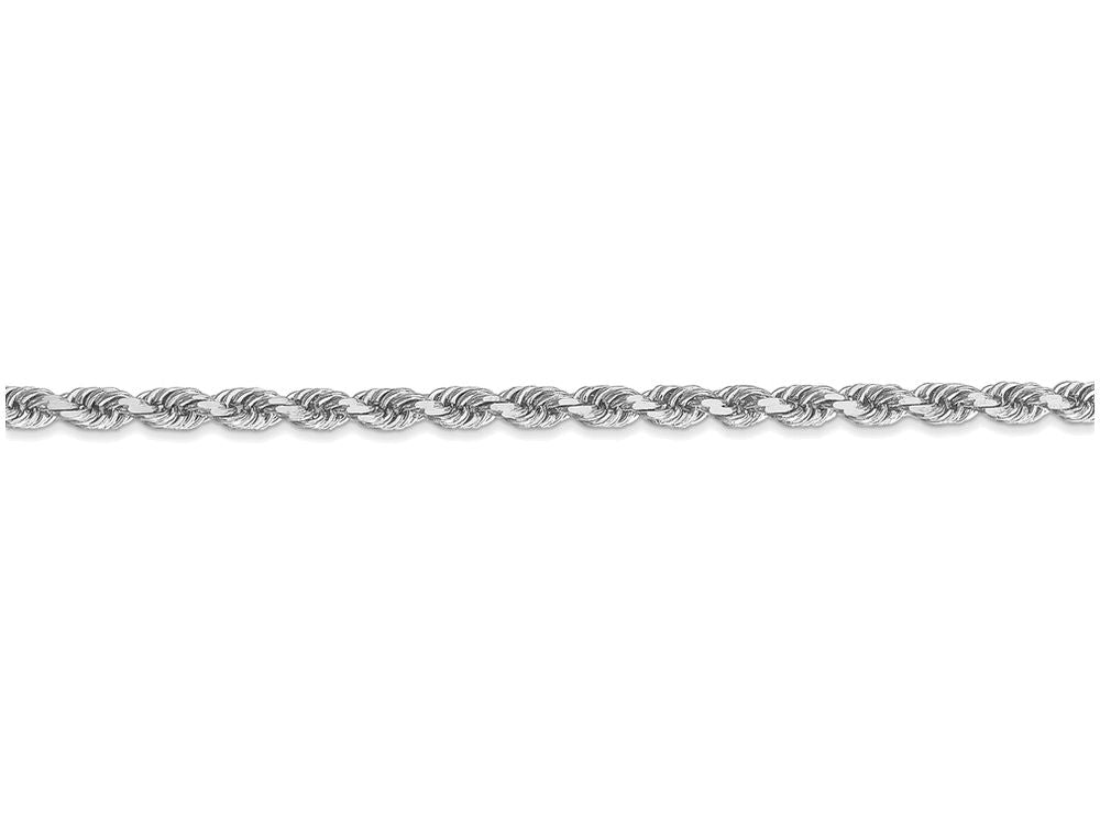 FJC Finejewelers 9 Inch 14k White Gold 3.1mm bright-cut Rope Chain Ankle Bracelet (Smaller Ankles)
