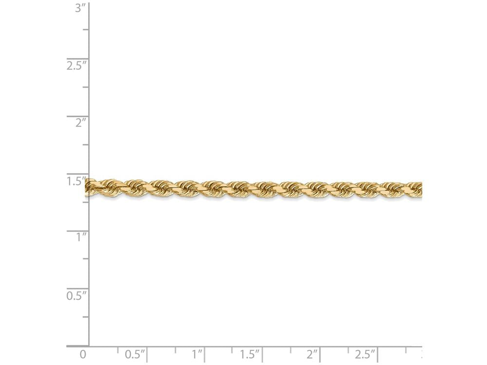 FJC Finejewelers 9 Inch 14k Yellow Gold 4mm bright-cut Rope With Lobster Clasp Chain Ankle Bracelet (Smaller Ankles)