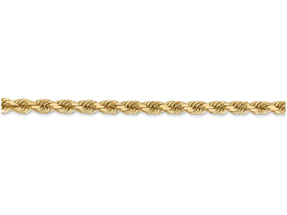 FJC Finejewelers 9 Inch 14k Yellow Gold 4mm bright-cut Rope With Lobster Clasp Chain Ankle Bracelet (Smaller Ankles)