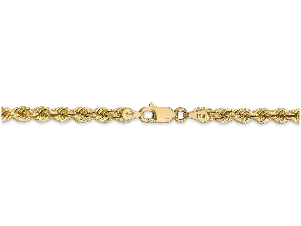 FJC Finejewelers 9 Inch 14k Yellow Gold 4mm Handmade Regular Rope Chain Ankle Bracelet (Smaller Ankles)