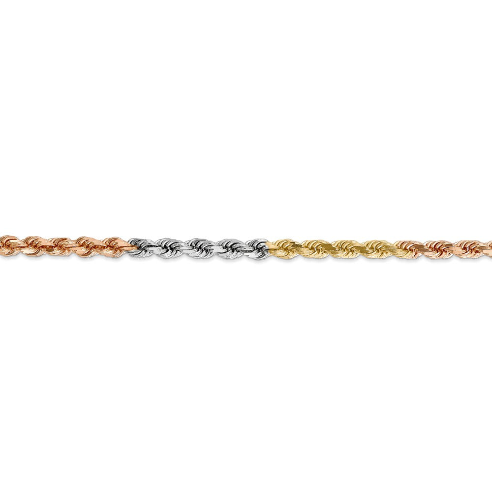 FJC Finejewelers 24 Inch 14k Tri-color 4mm bright-cut Rope Chain Necklace