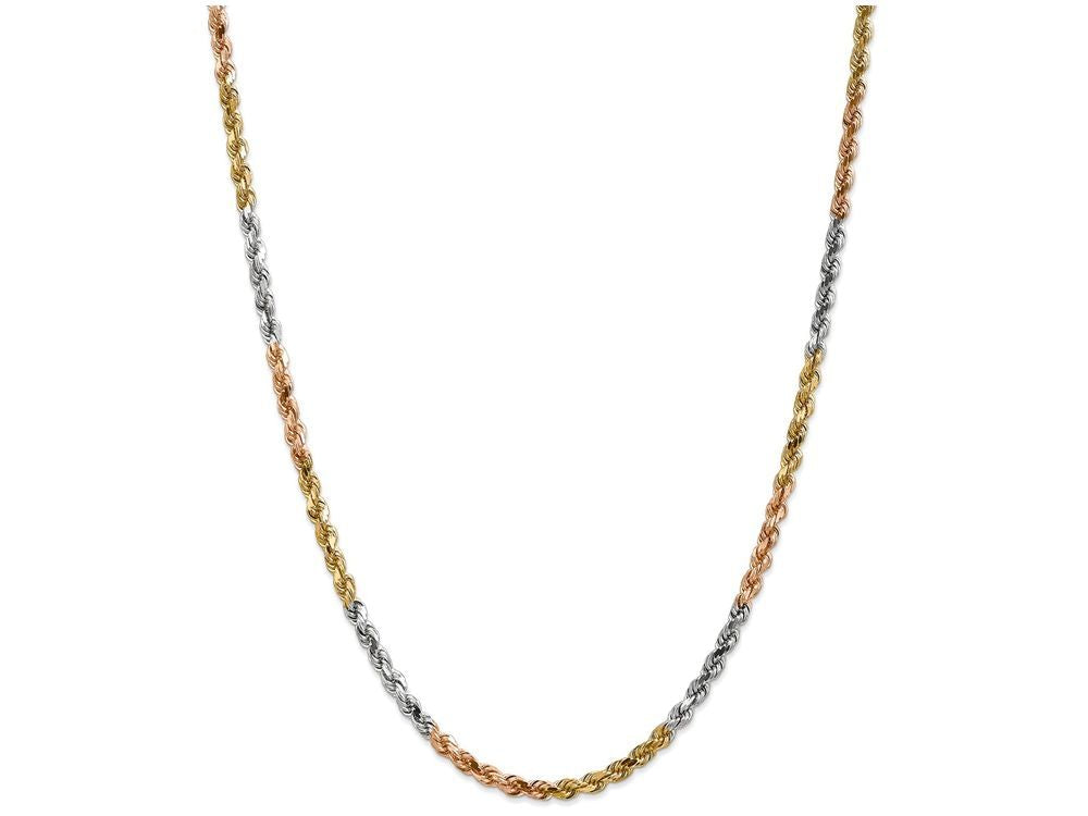 FJC Finejewelers 24 Inch 14k Tri-color 4mm bright-cut Rope Chain Necklace
