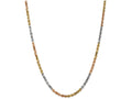 FJC Finejewelers 7 Inch 14 kt Tri Color Gold 4mm bright-cut Rope Chain Bracelet