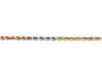 FJC Finejewelers 8 Inch 14 kt Tri Color Gold 4mm bright-cut Rope Chain Bracelet