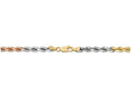 FJC Finejewelers 8 Inch 14 kt Tri Color Gold 4mm bright-cut Rope Chain Bracelet