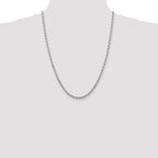 FJC Finejewelers 24 Inch 14k White Gold 4mm bright-cut Rope Chain Necklace