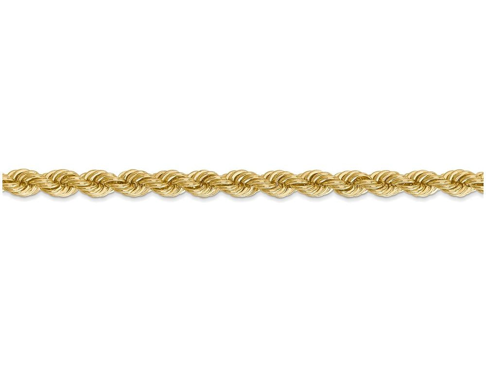 FJC Finejewelers 9 Inch 14k Yellow Gold 5mm Handmade Regular Rope Chain Ankle Bracelet (Smaller Ankles)