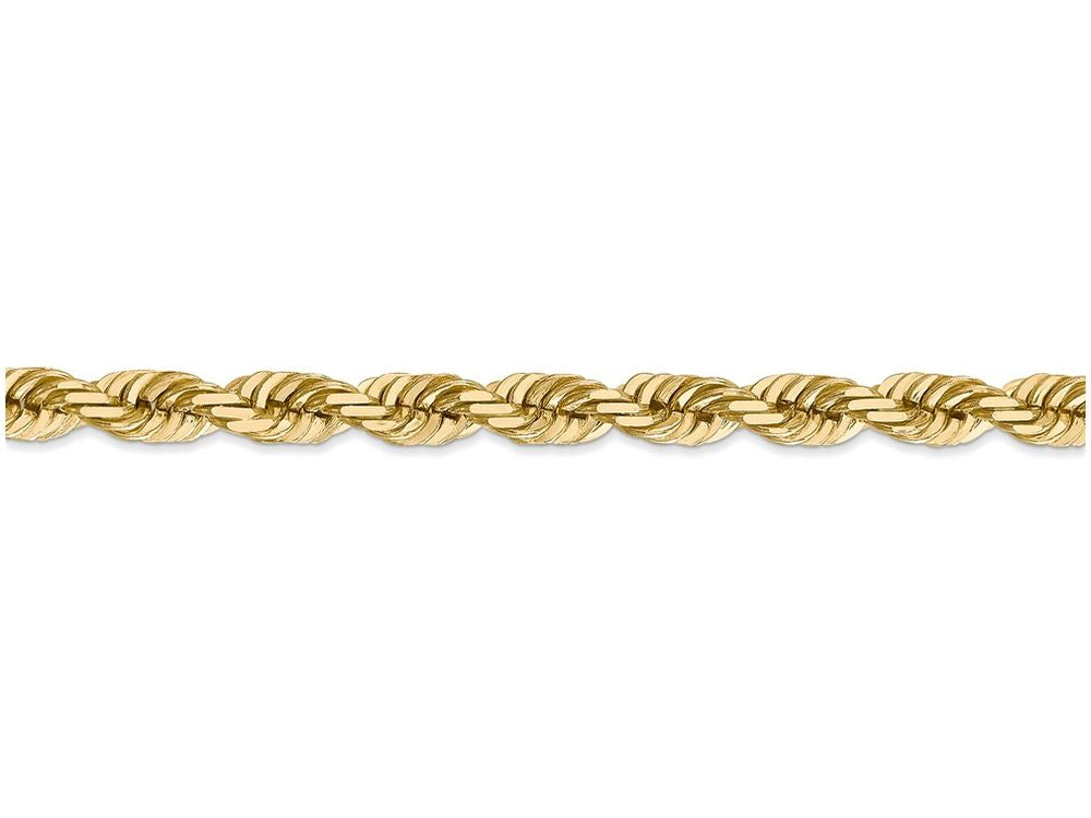 FJC Finejewelers 9 Inch 14k Yellow Gold 5.5mm bright-cut Rope With Lobster Clasp Chain Ankle Bracelet (Smaller Ankles)