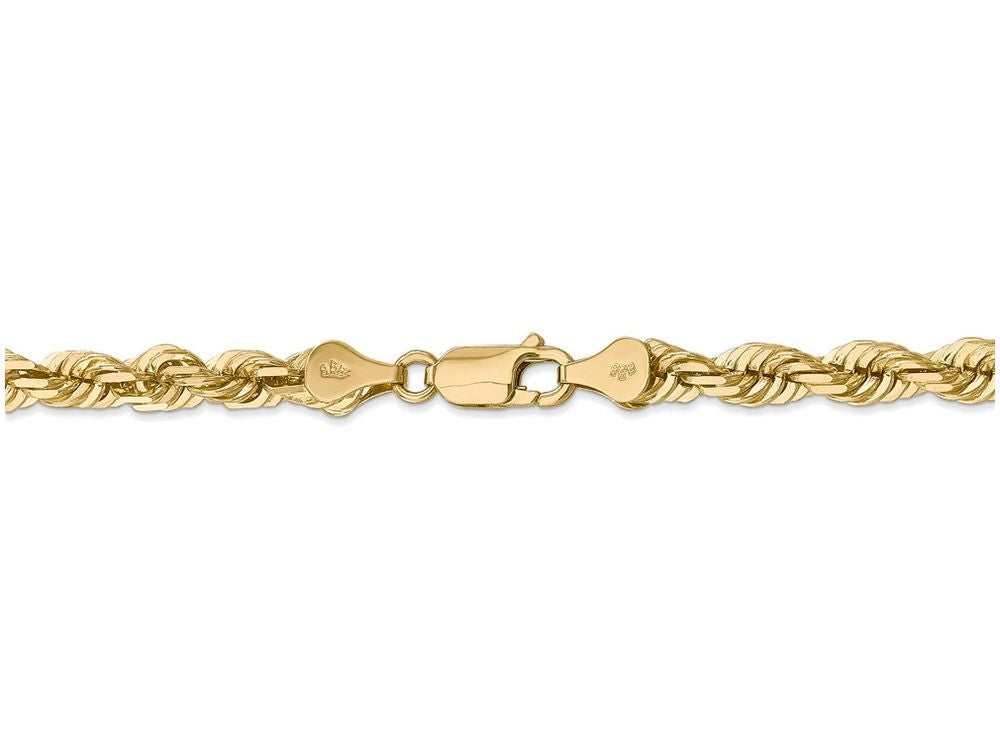 FJC Finejewelers 9 Inch 14k Yellow Gold 5.5mm bright-cut Rope With Lobster Clasp Chain Ankle Bracelet (Smaller Ankles)