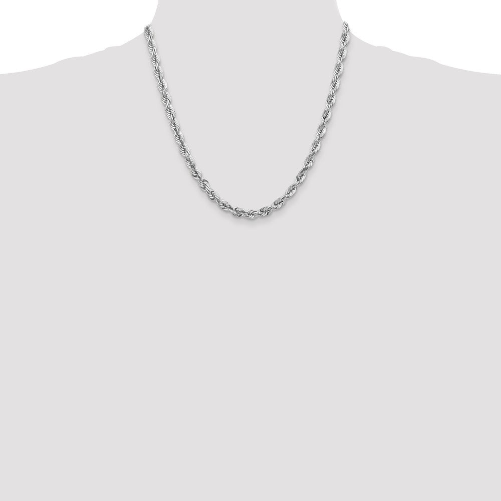FJC Finejewelers 20 Inch 14k White Gold 5.5mm bright-cut Rope Chain Necklace
