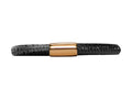 Endless Jewelry - Jennifer Lopez Collection Black Reptile, 18cm/7.0inch Single Leather Bracelet Gold Finish
