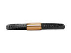 Endless Jewelry - Jennifer Lopez Collection Black Reptile, 20cm/8.0inch Single Leather Bracelet Gold Finish