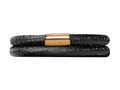 Endless Jewelry - Jennifer Lopez Collection Black Reptile, 38cm/7.5inch Double Leather Bracelet Gold Finish