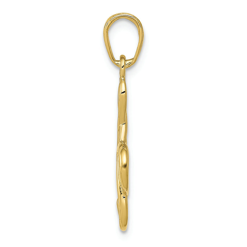 FJC Finejewelers 10k Yellow Gold 3d Clef Note- Music Note Charm