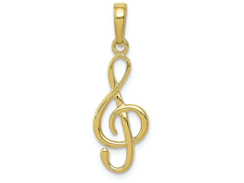 FJC Finejewelers 10k Yellow Gold 3d Clef Note- Music Note Charm