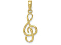 FJC Finejewelers 10k Yellow Gold 3d Clef Note- Music Note Charm