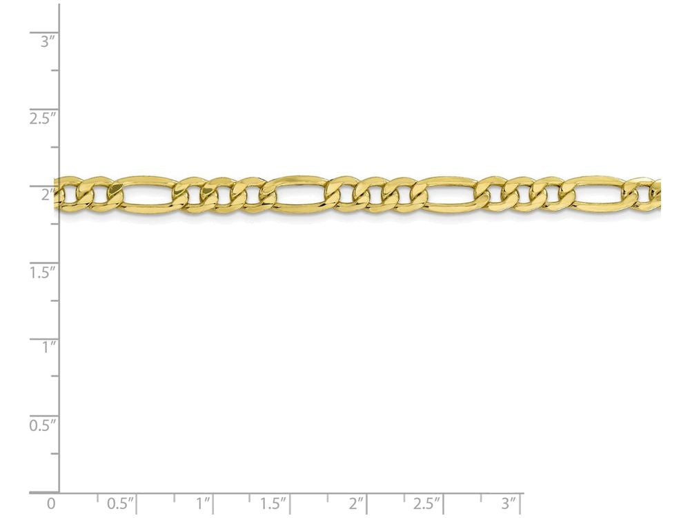FJC Finejewelers 24 Inch 10k 6.6mm Semi-solid Figaro Chain Necklace