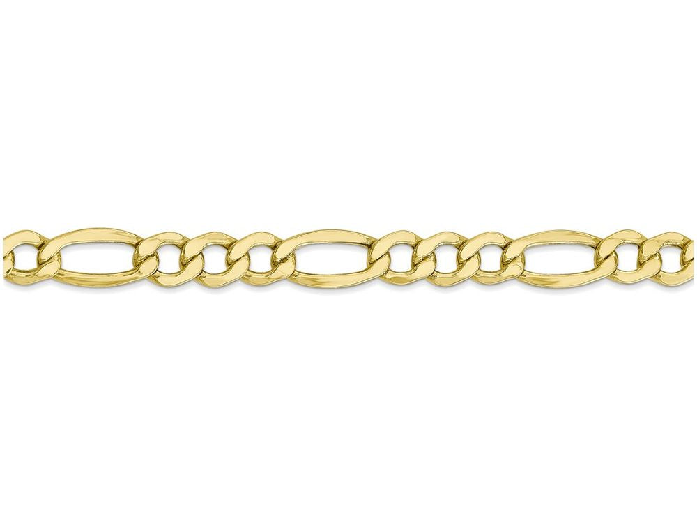 FJC Finejewelers 7 Inch 10k 7.3mm Semi-solid Figaro Chain Bracelet