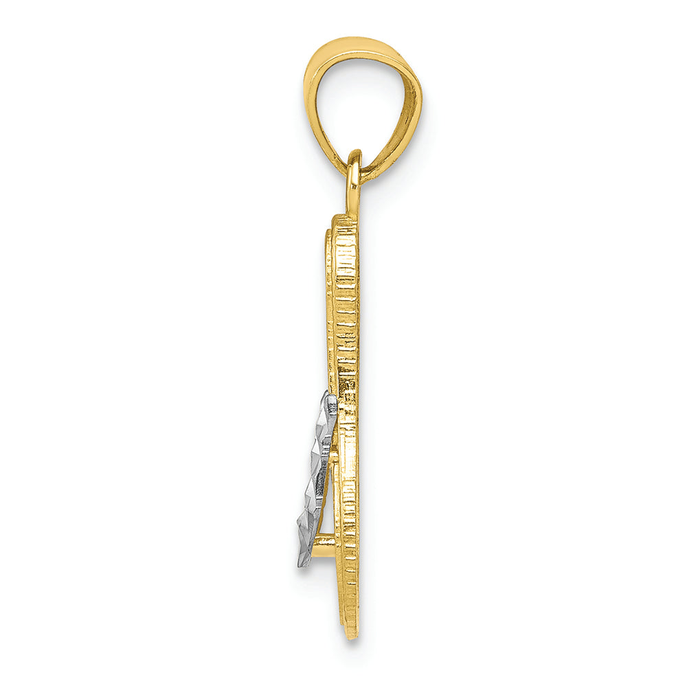 FJC Finejewelers 10k Yellow Gold with Rhodium Flip Flop Charm