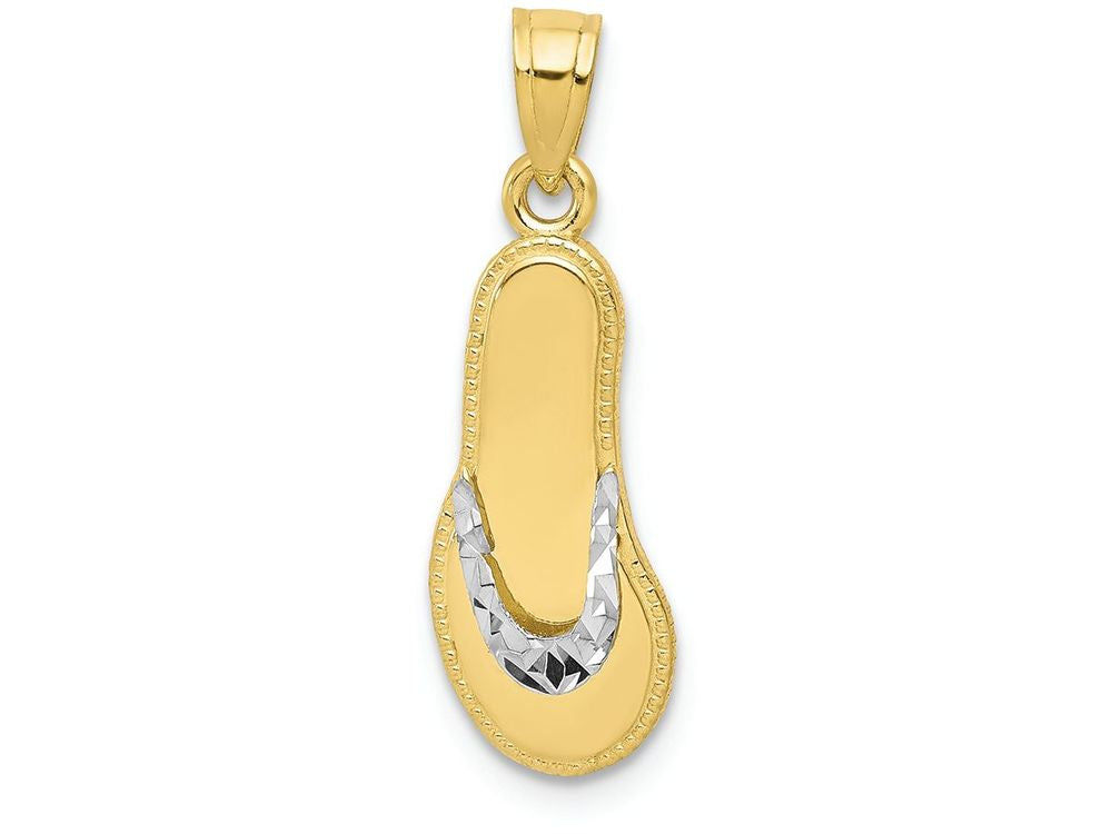 FJC Finejewelers 10k Yellow Gold with Rhodium Flip Flop Charm
