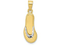 FJC Finejewelers 10k Yellow Gold with Rhodium Flip Flop Charm