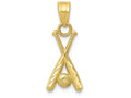 FJC Finejewelers 10k Yellow Gold Baseball with Bats Charm