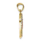 FJC Finejewelers 10k Two-tone Gold CZ Religious Break-apart Heart Charm