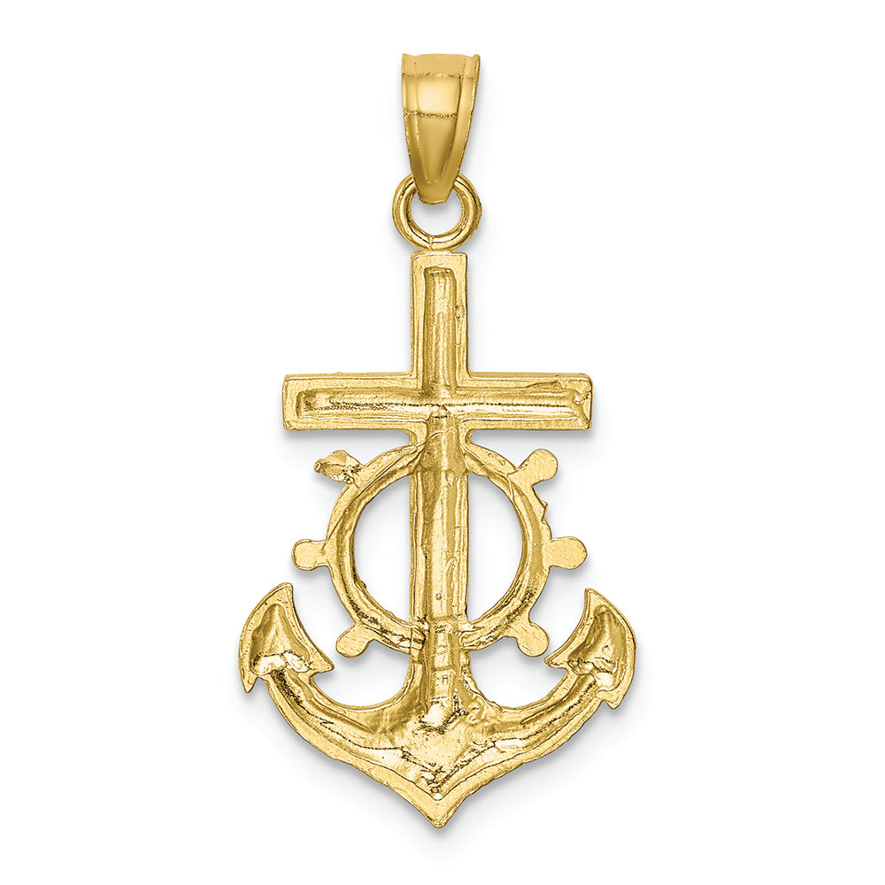 FJC Finejewelers 10k Yellow Gold Mariner Crucifix Charm