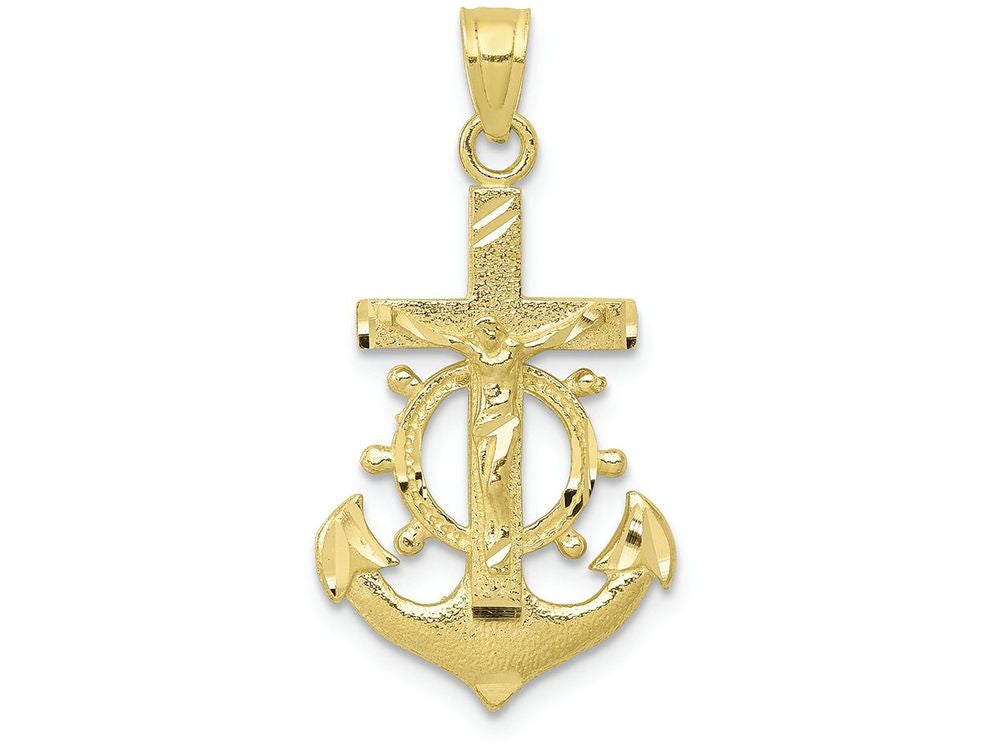 FJC Finejewelers 10k Yellow Gold Mariner Crucifix Charm